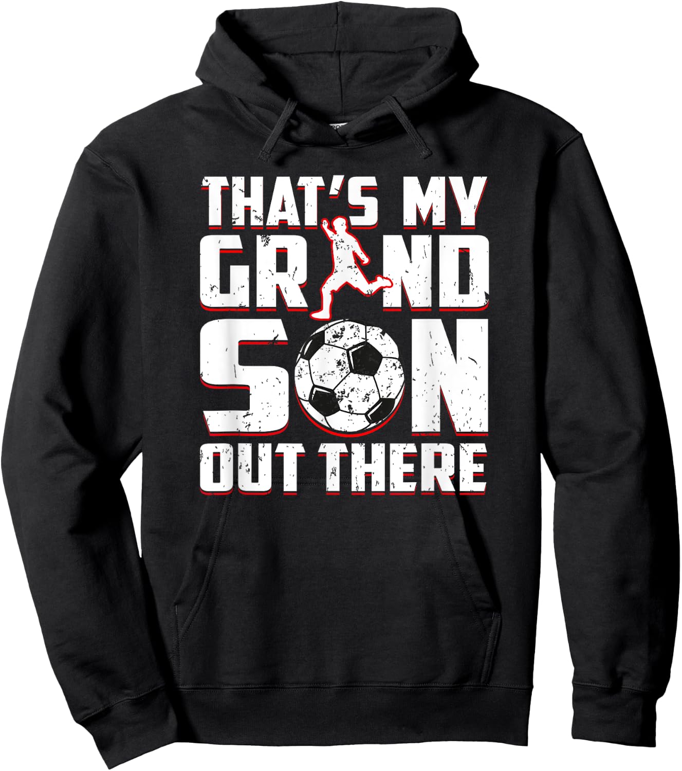 Soccer Player Grandson Funny for Soccer Grandma Grandpa Hoodie - Hoodie | Black