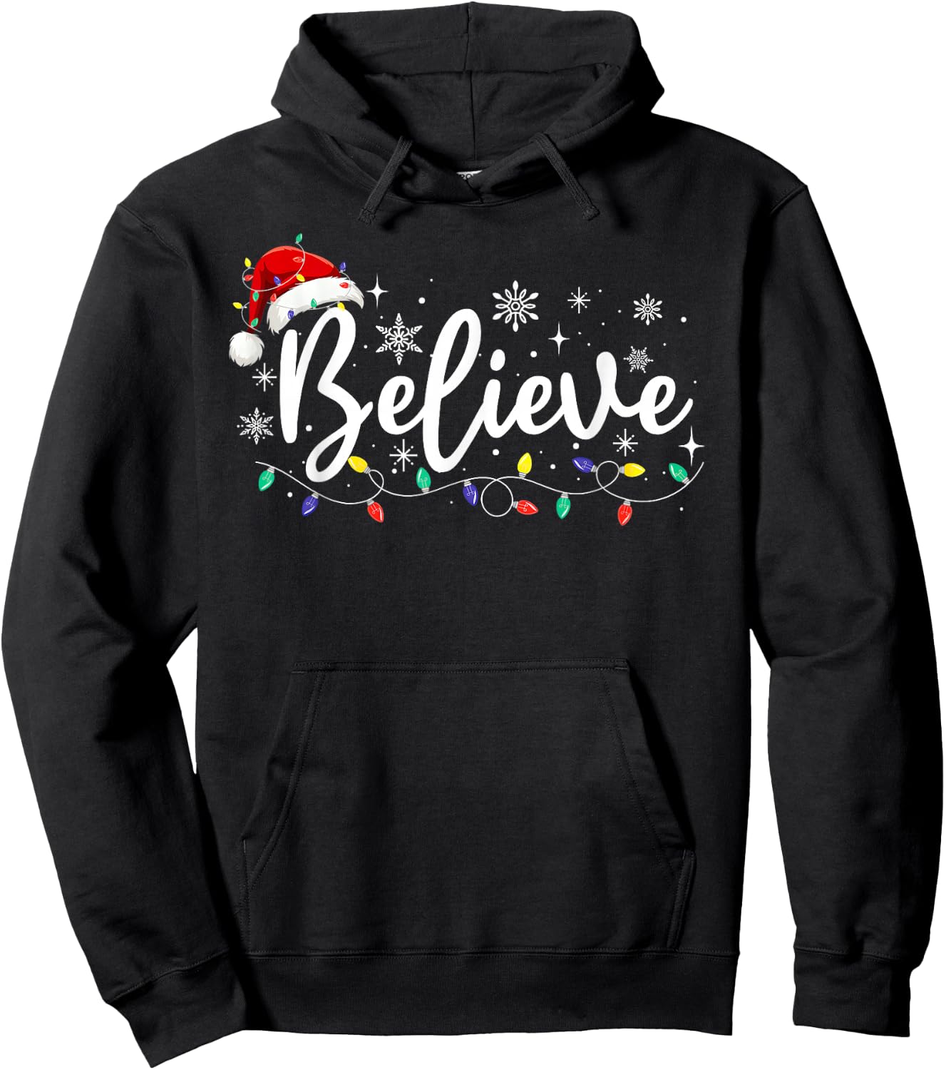 Christmas Shirt - Believe Santa Claus Believe Christmas Kids Hoodie - Hoodie | Black