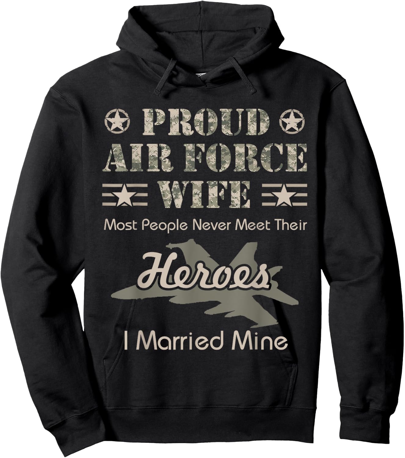 Proud Air Force Wife Hoodie - Hoodie | Black