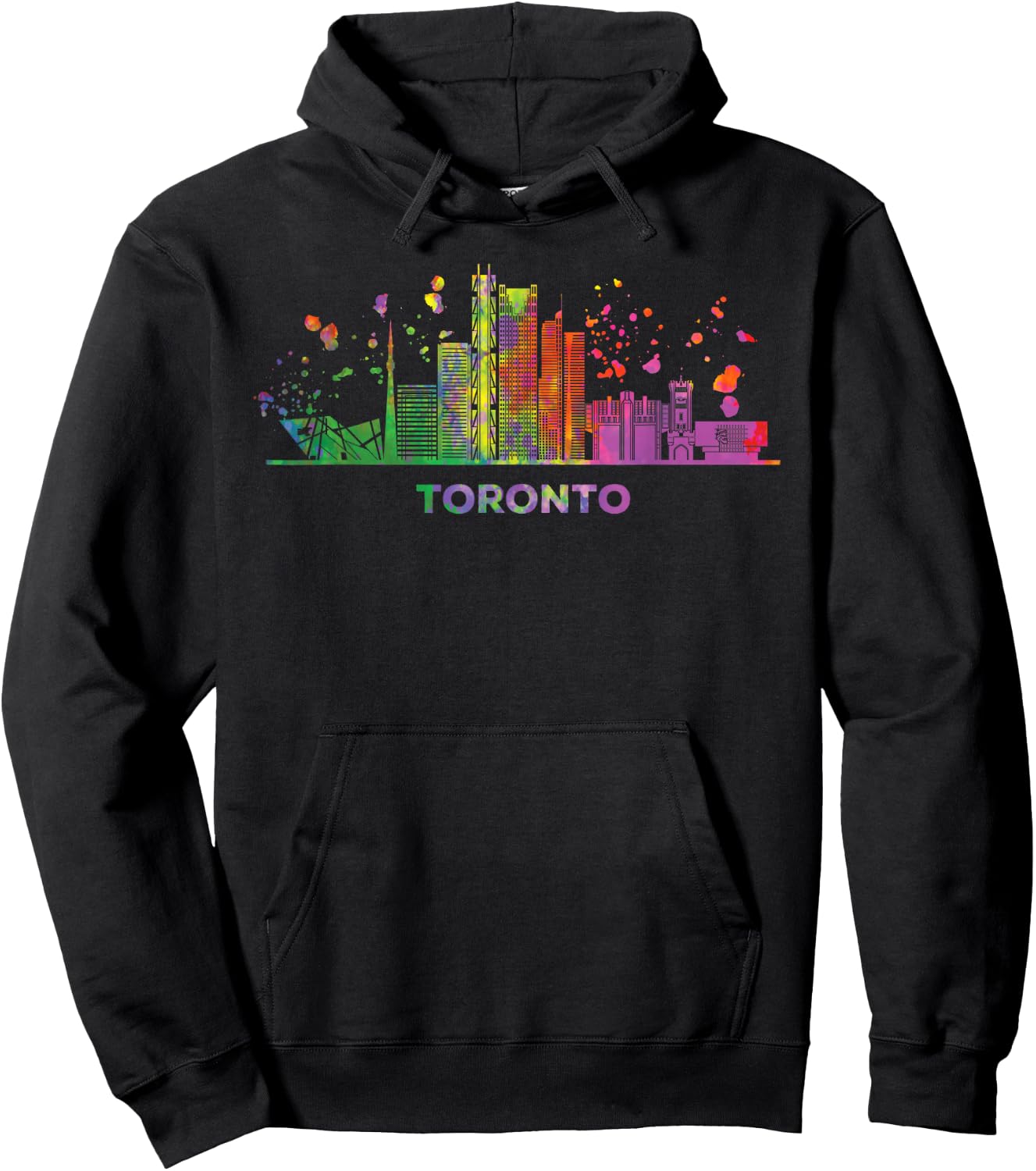 Torontonian Skyline Colorful Cityscape Toronto Hoodie - Hoodie | Black