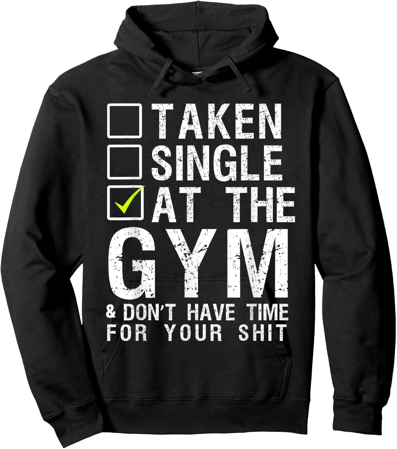 Taken Single At The Gym Short Sleeve Black Hoodie - Hoodie | Black