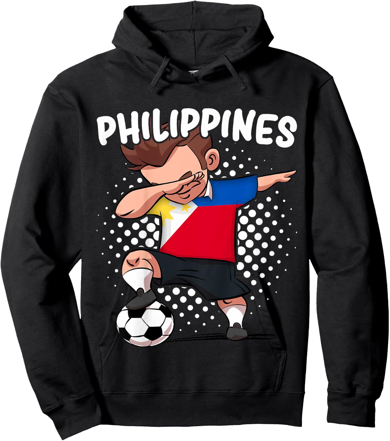 Kids Funny Dab Soccer for Kids Philippines Flag Filipino Hoodie - Hoodie | Black