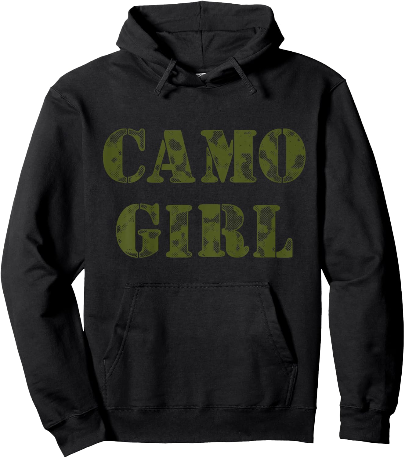 Kids CAMO GIRL Pink Camouflage on Pink Shirt Hoodie - Hoodie | Black