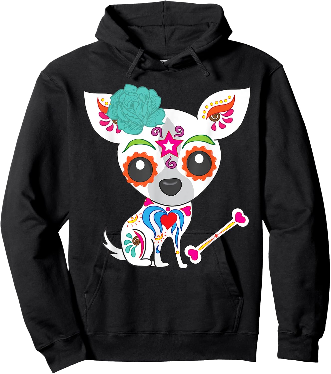 Cinco De Mayo Sugar Skull Chihuahua Hoodie - Hoodie | Black