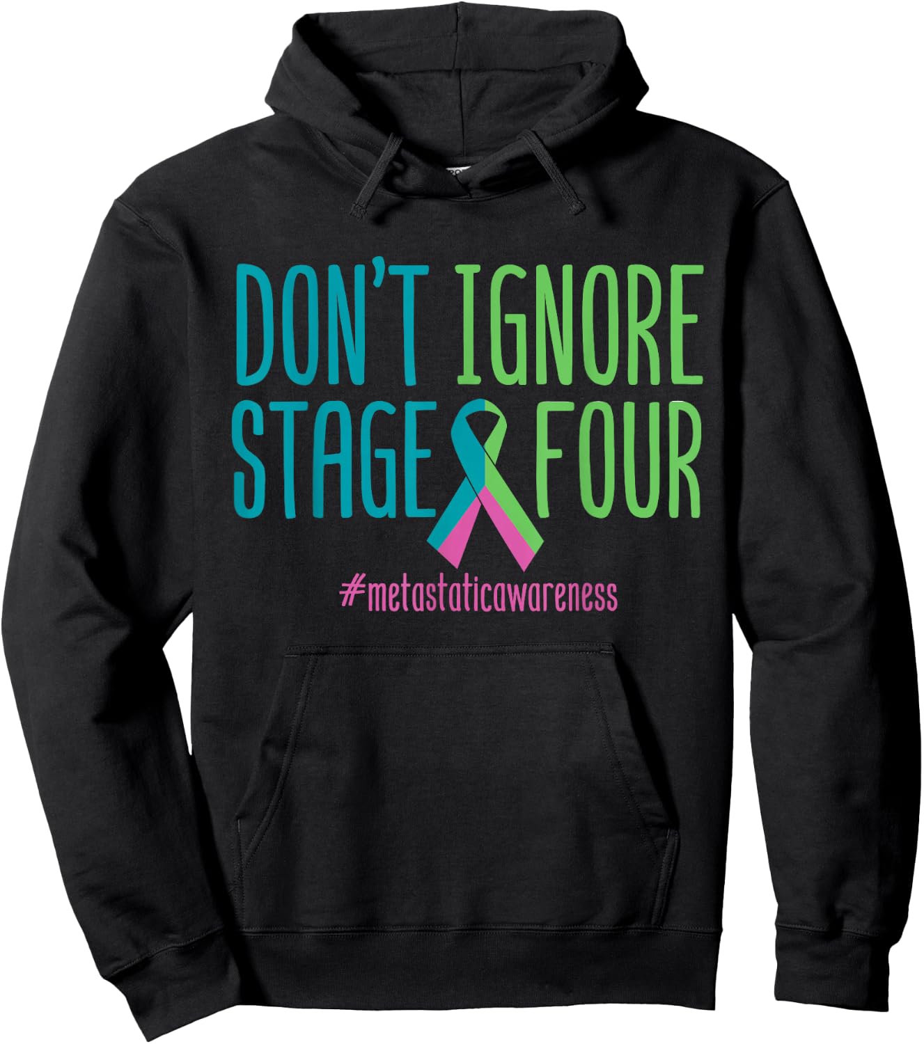 Stage Four Metastatic Breast Cancer Awareness Support Love Hoodie - Hoodie | Black