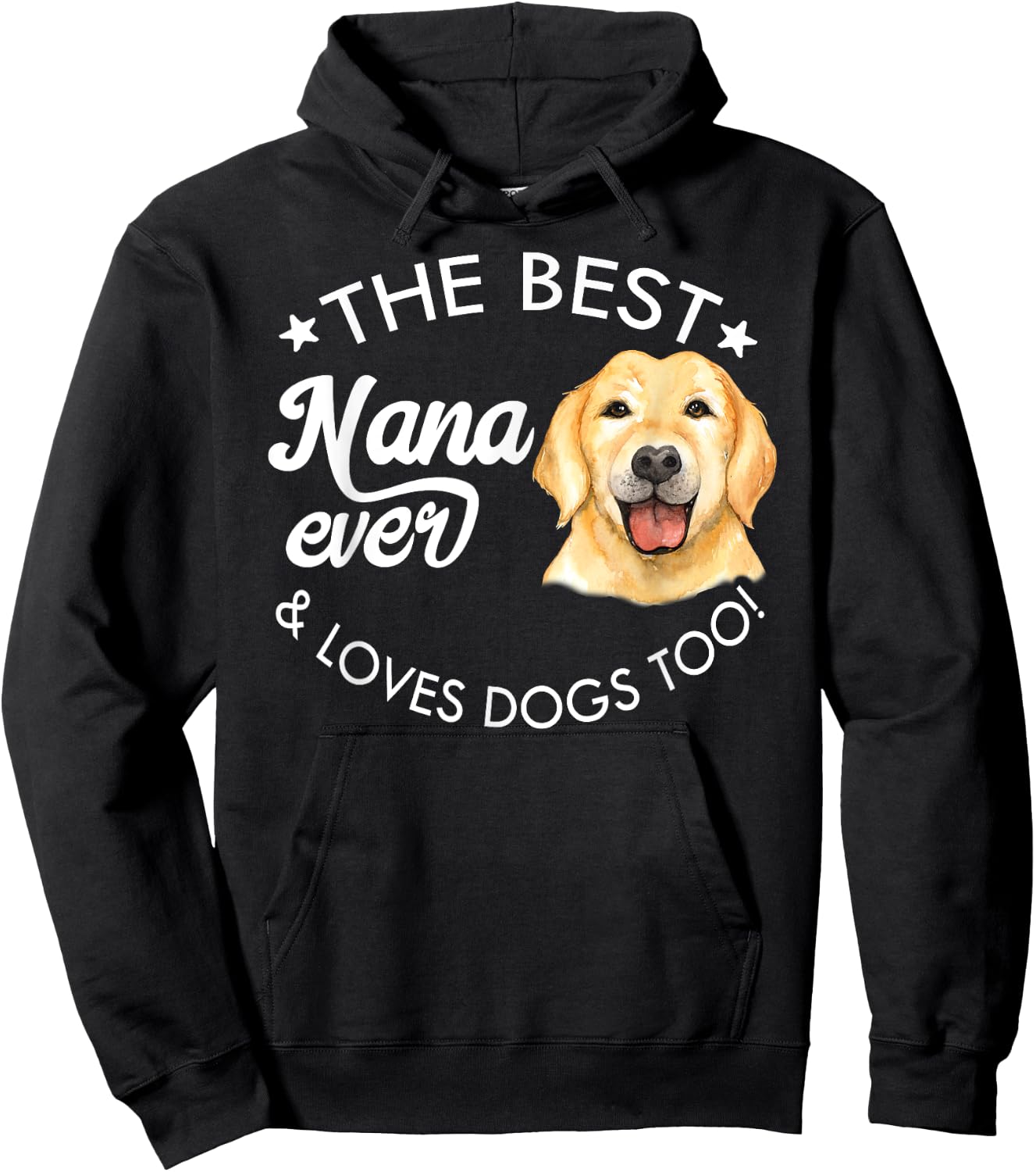 Best Nana Ever, Golden Retriever Hoodie - Hoodie | Black
