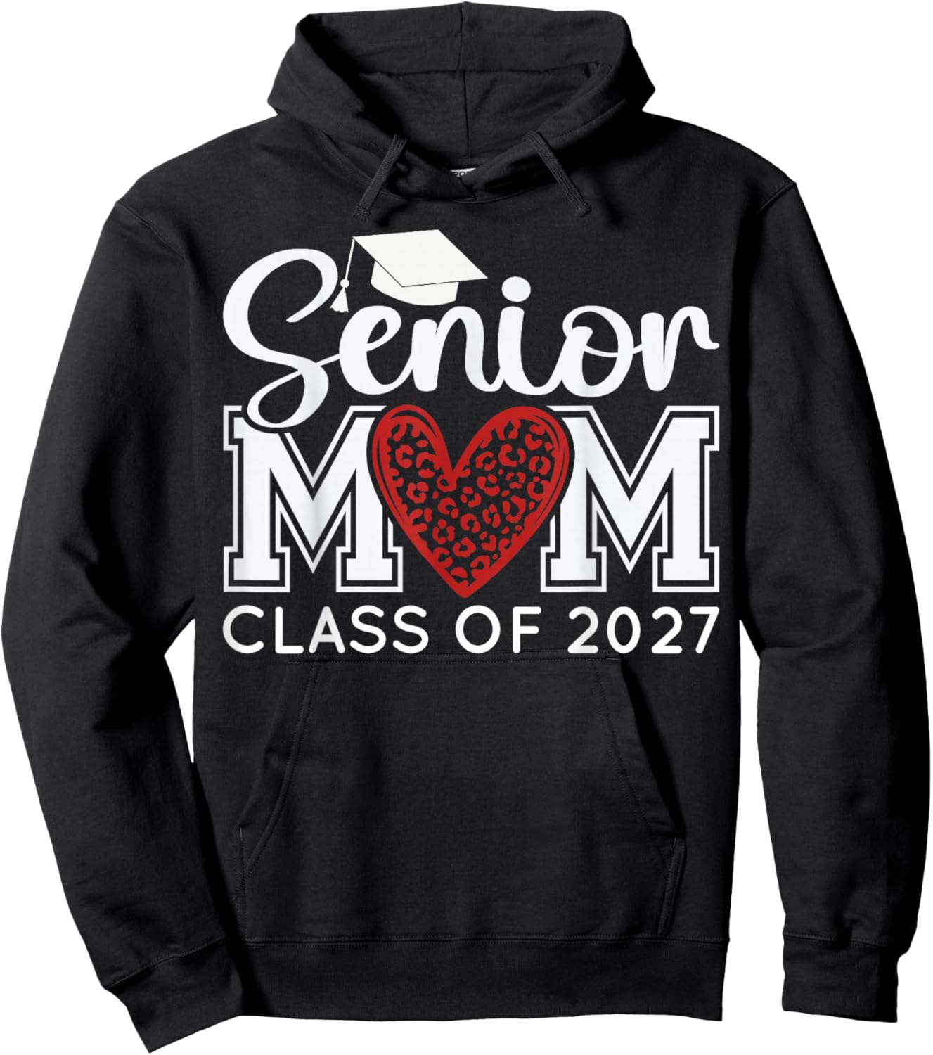 Senior Mom Class of 2027 Proud Mother Hoodie - Hoodie | Black