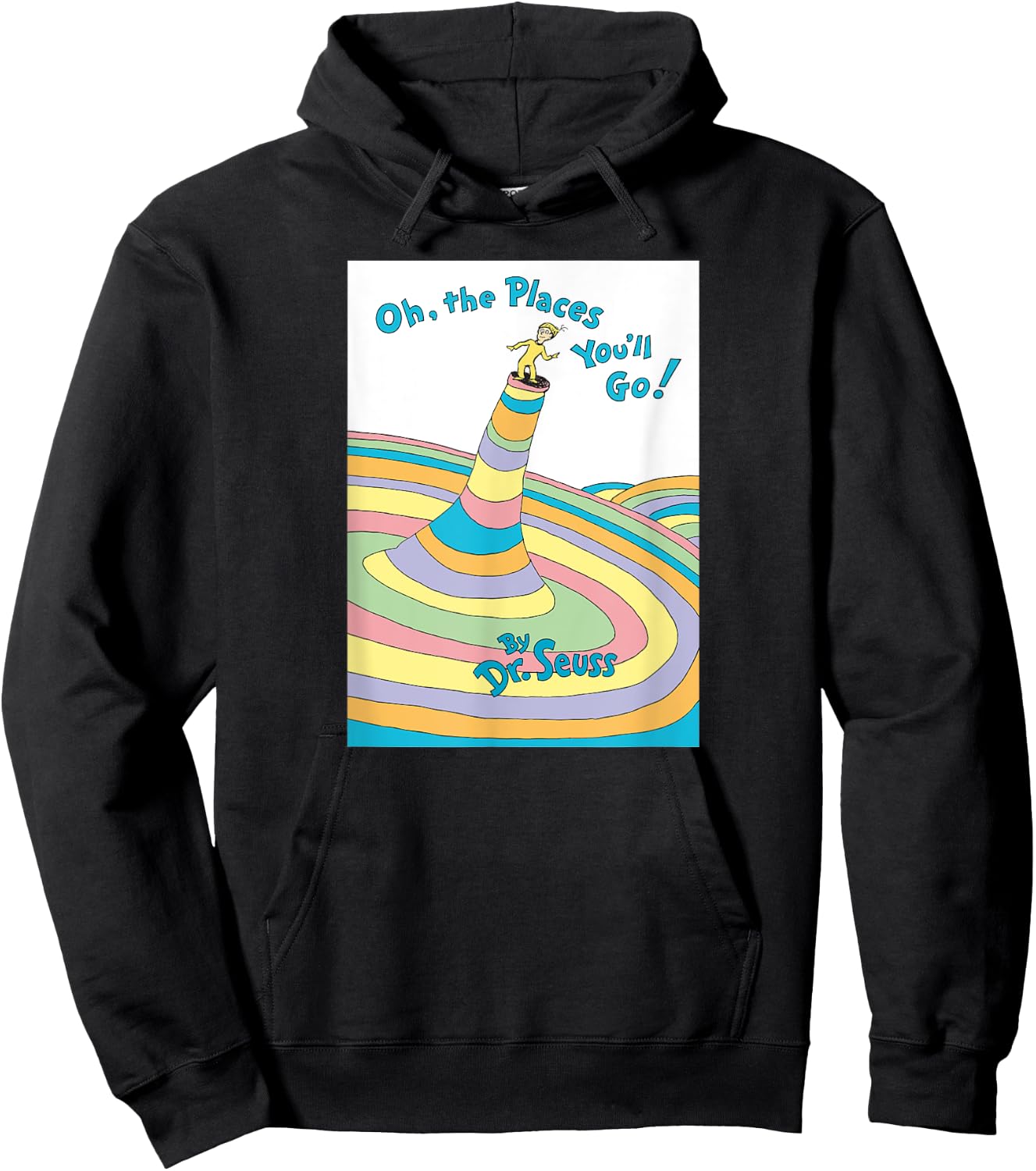 Dr. Seuss Oh the Places You'll Go Book Cover Hoodie - Hoodie | Black