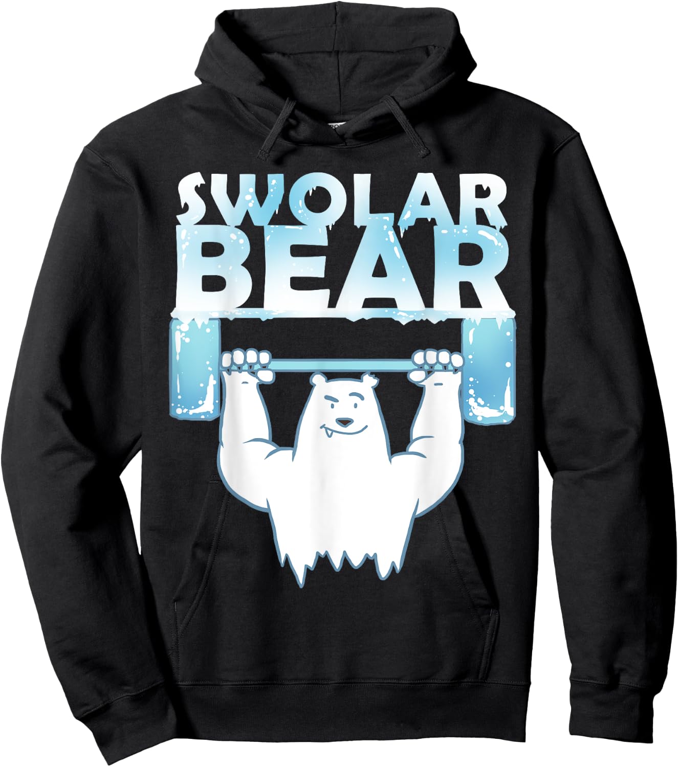 Funny Polar Bear Swolar Bear Lifting Hoodie - Hoodie | Black