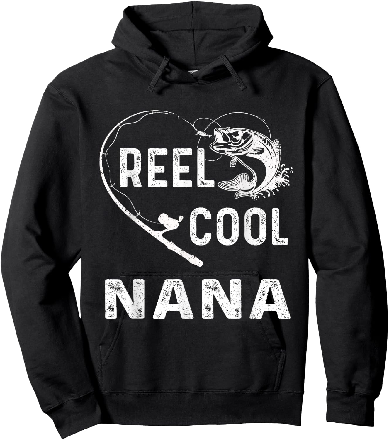Reel Cool Nana Fishing Lover Mother's Day For Grandma Women Hoodie - Hoodie | Black