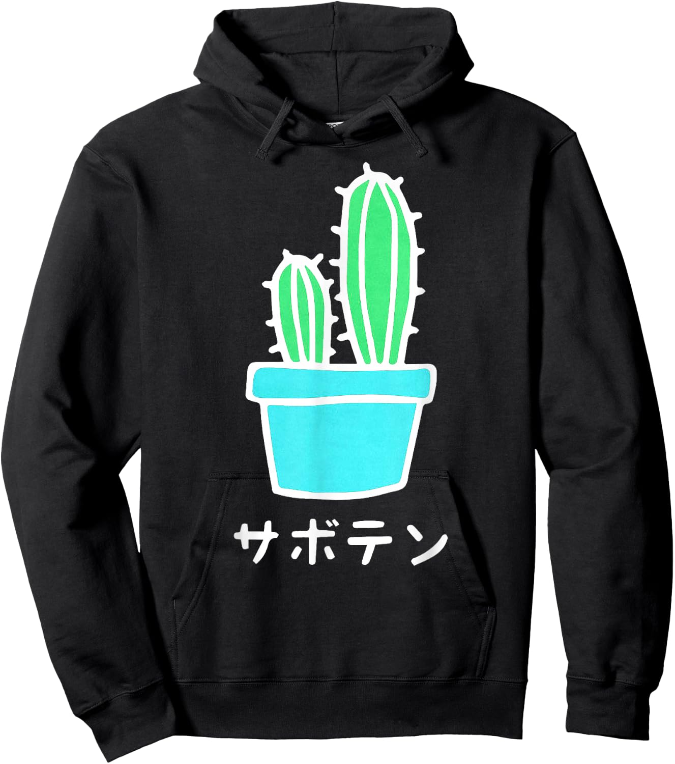 Japanese Art Print Harajuku Cactus Vaporwave Aesthetic Hoodie - Hoodie | Black