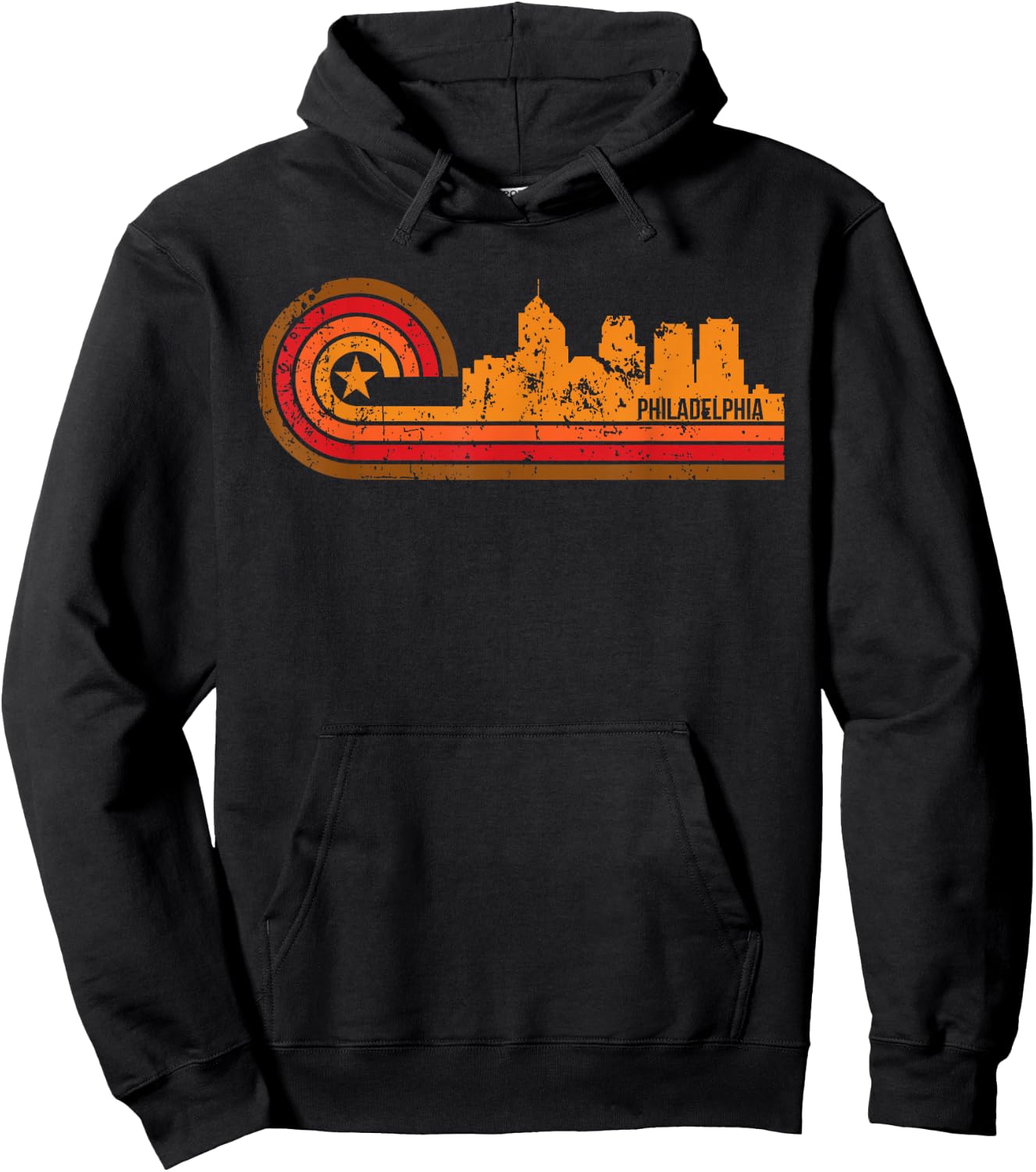 Retro Philadelphia - Philadelphia PA Skyline Hoodie - Hoodie | Black