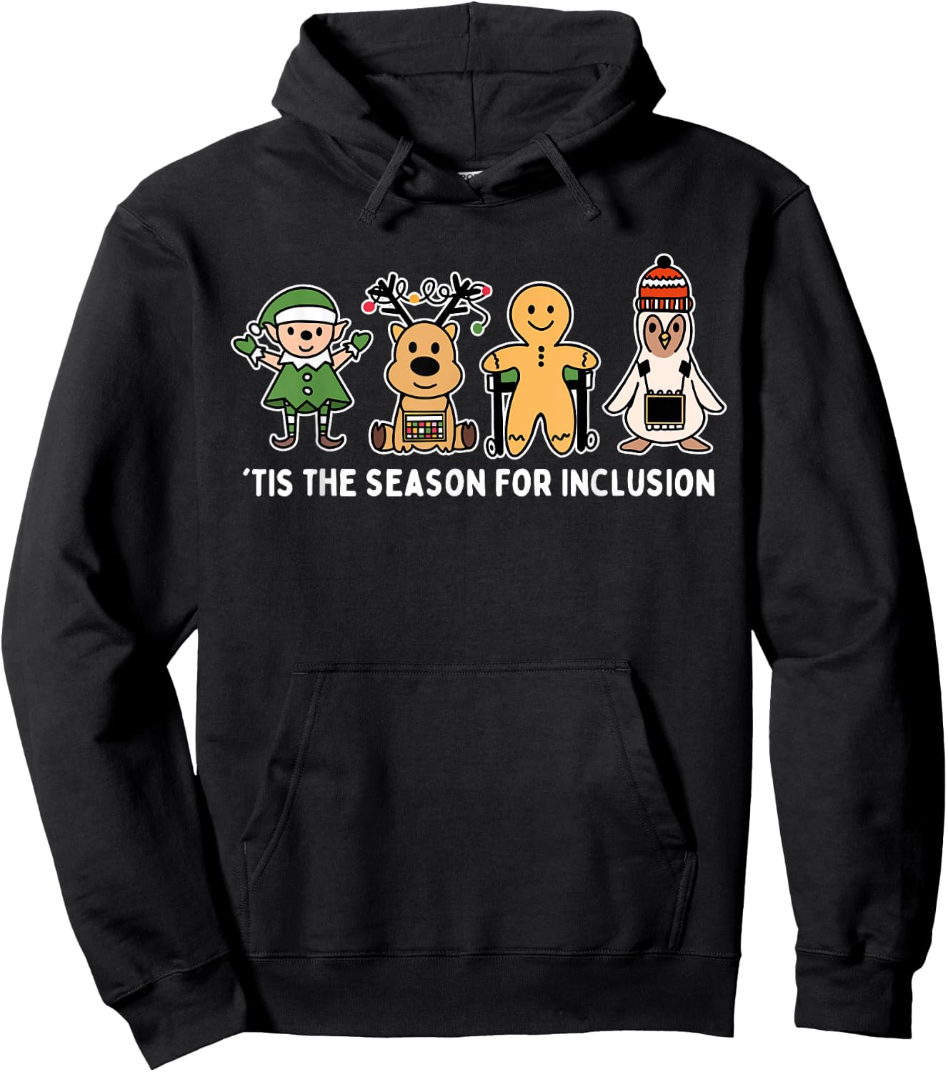 Tis The Season For Inclusion OT PT SLP Therapist Christmas Hoodie - Hoodie | Black