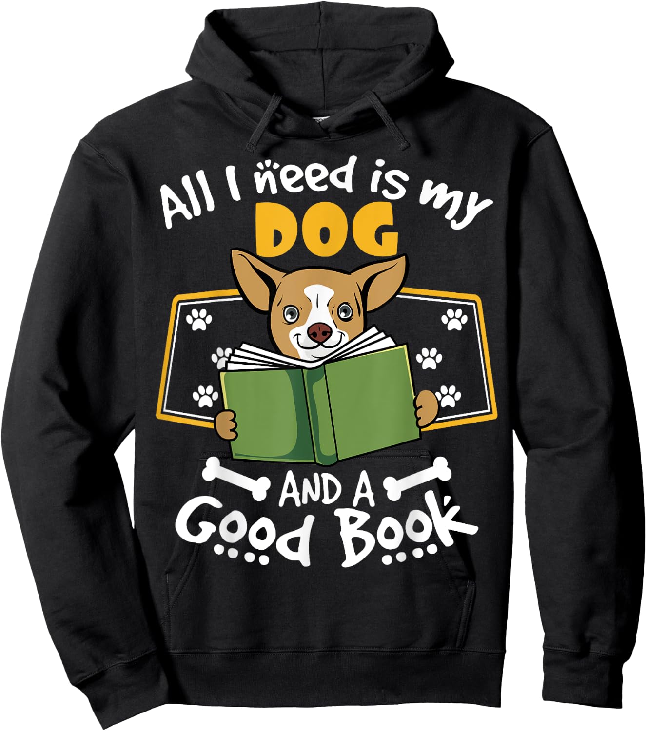 Funny Dog Book Lover | My Dog & Good Book Hoodie - Hoodie | Black