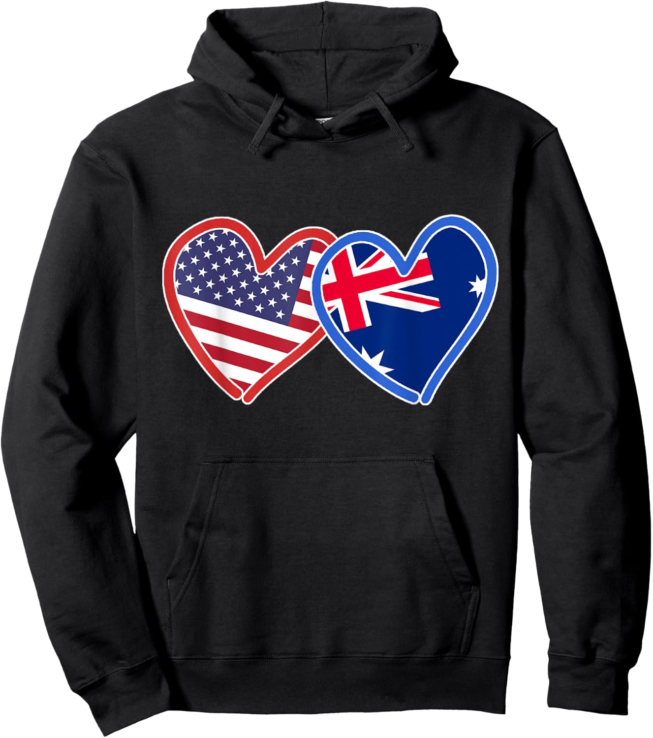 Australian American Australia & America Flag Hoodie - Hoodie | Black