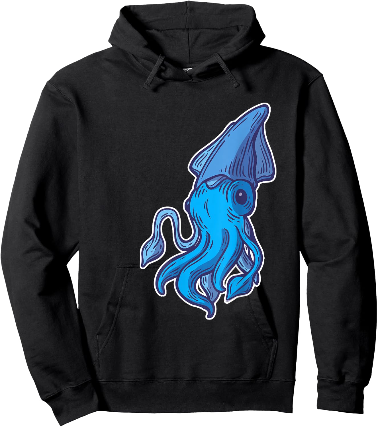 Giant Squid Sea Creature Lover Cartoon Men Women Kids Hoodie - Hoodie | Black