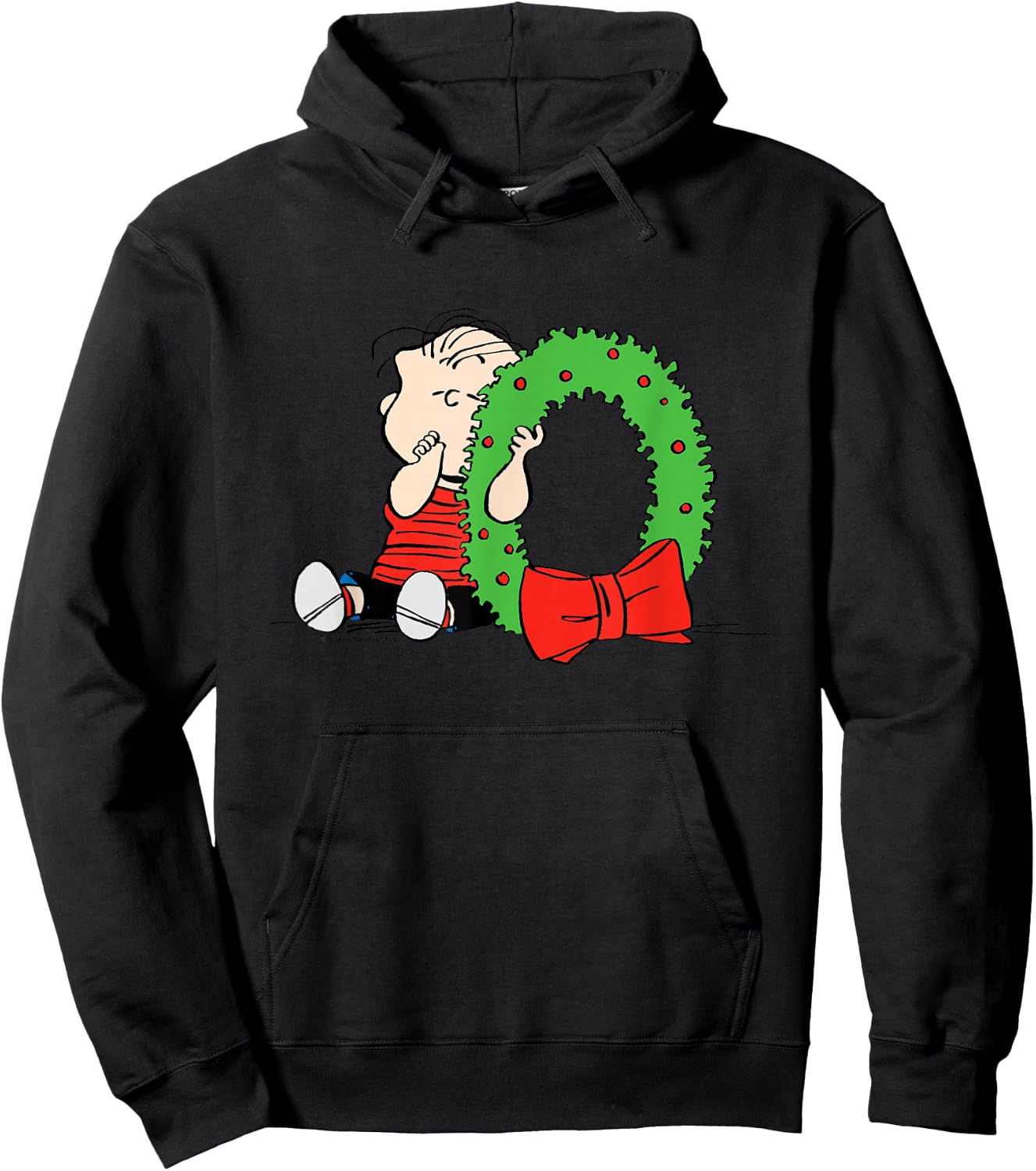 Peanuts Linus Christmas Wreath Hoodie - Hoodie | Black