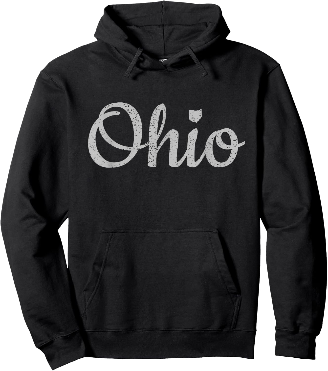 State of Ohio Pride Script Text Distressed Design Gifts Hoodie - Hoodie | Black