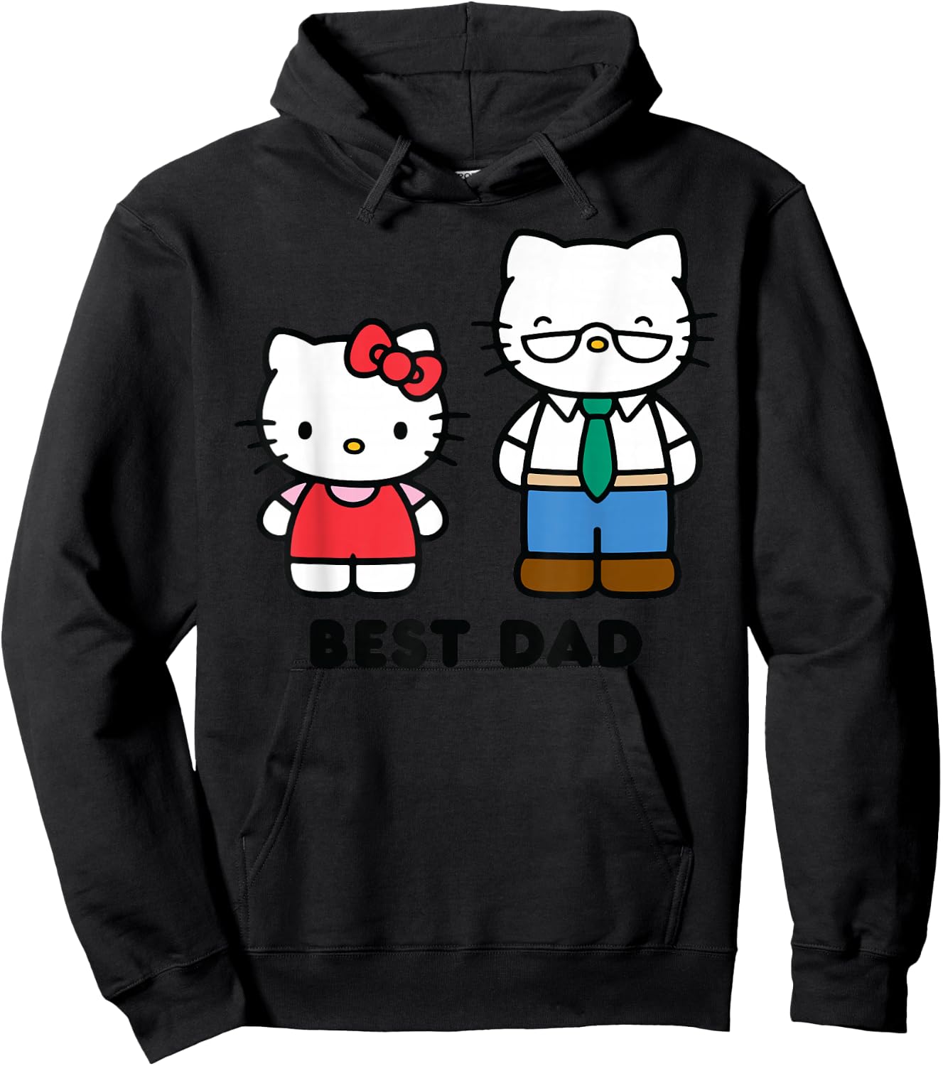 Hello Kitty Best Dad Fathers Day Small Hoodie - Hoodie | Black