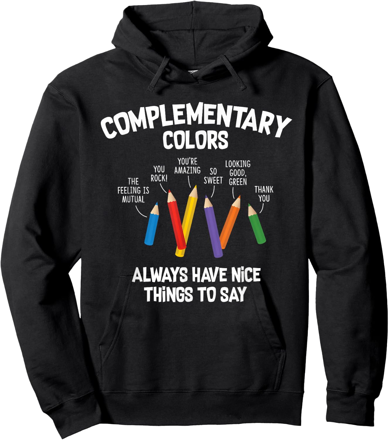 Complementary Colors Art Teacher Pun Shirt Hoodie - Hoodie | Black
