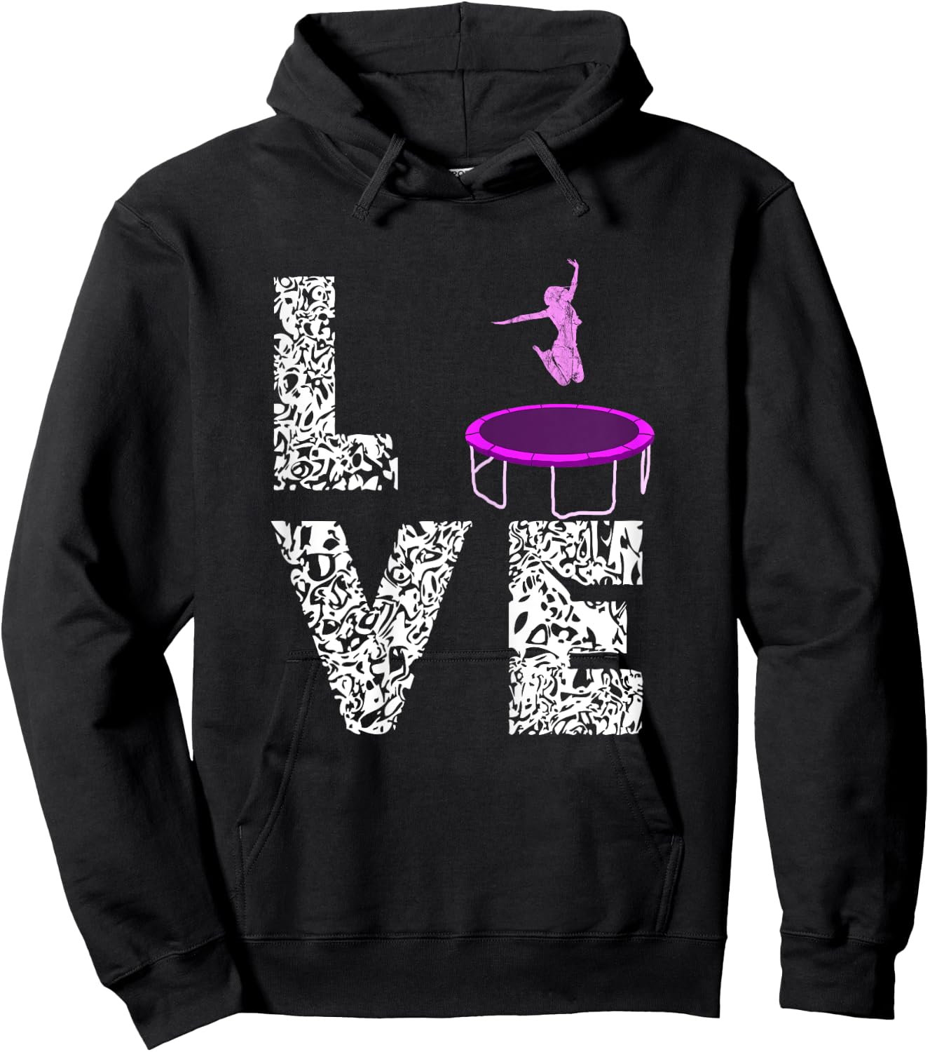 Trampolining Jumping Love Trampolinist Gymnastic Trampoline Hoodie - Hoodie | Black