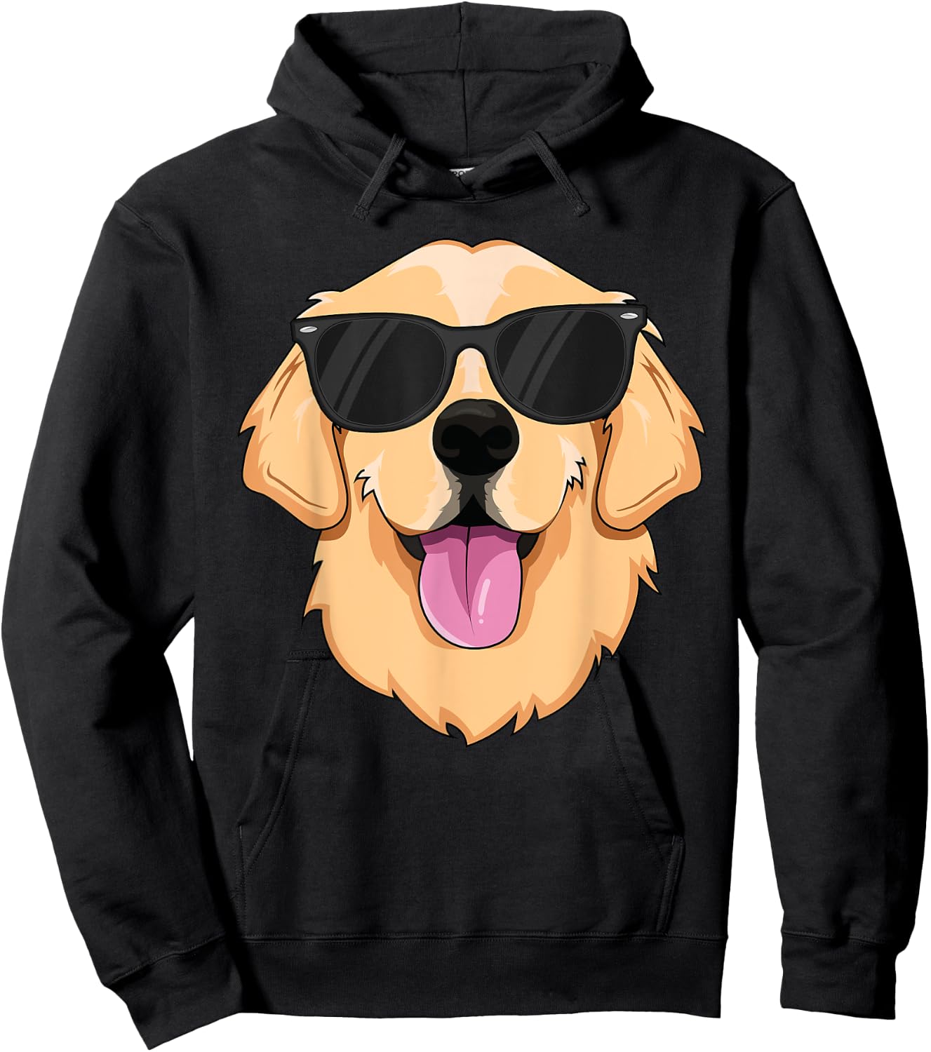 Cool Golden Retriever Sunglasses Dude Kids Boys Dog Lover Hoodie - Hoodie | Black