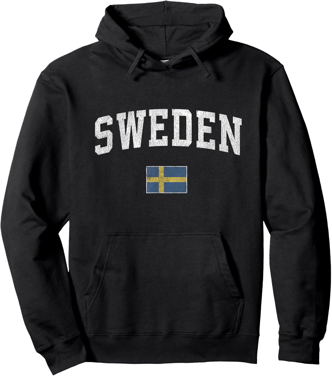 Sweden Vintage Sports Design Swedish Flag Hoodie - Hoodie | Black