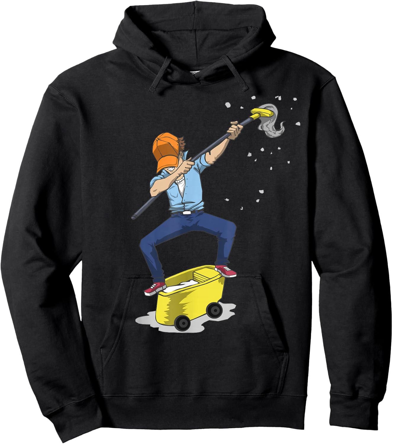 Dabbing Janitor , Funny Dancing Gift Custodian Hoodie - Hoodie | Black