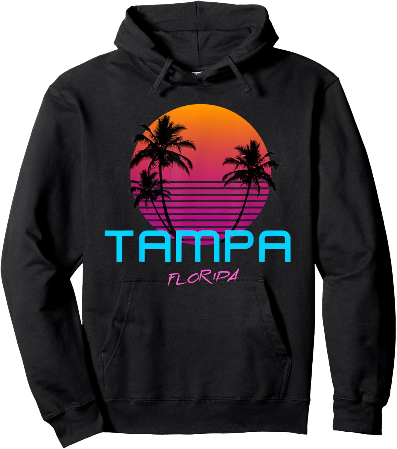 Tampa Florida Retro 80s Hoodie - Hoodie | Black