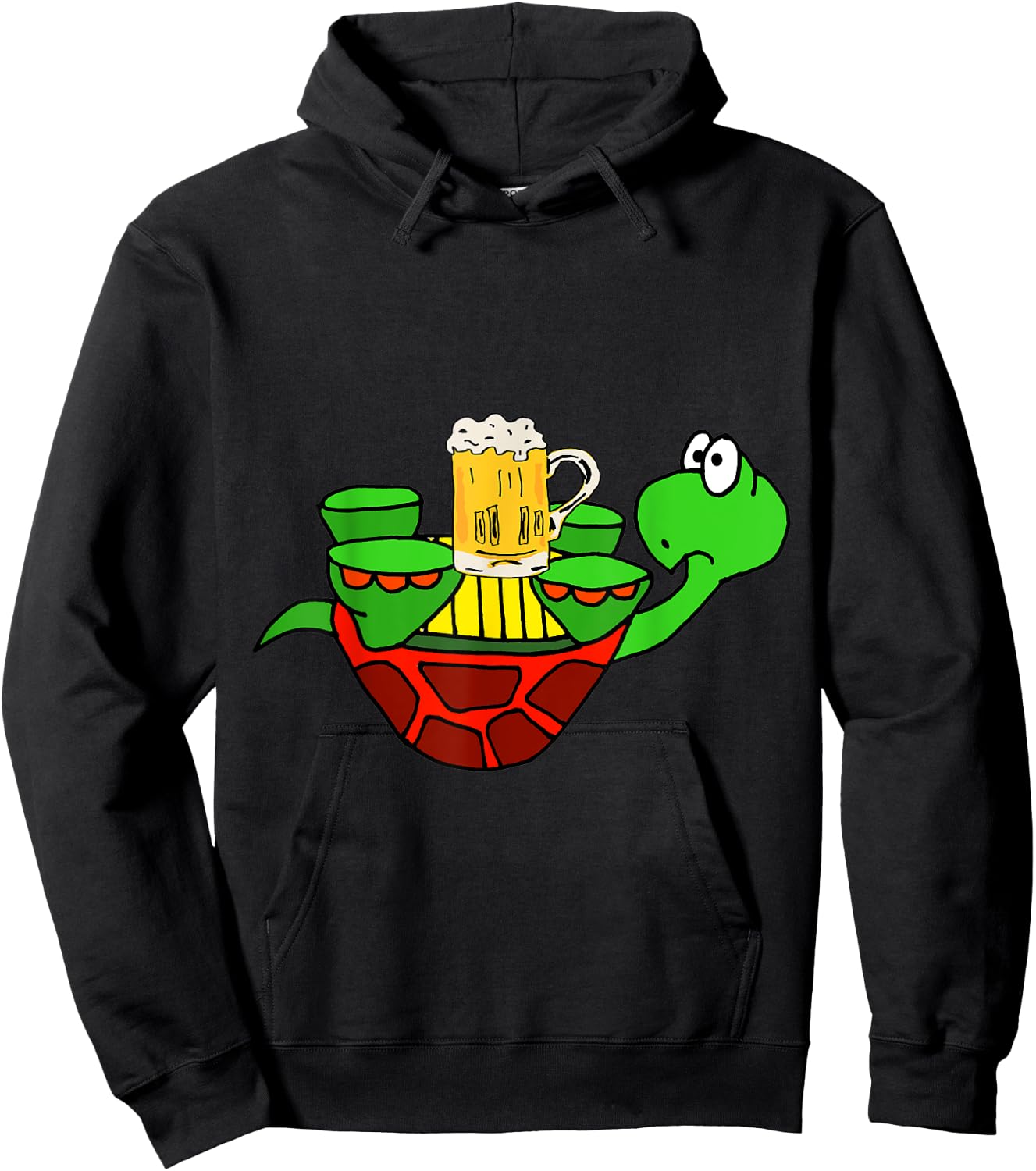 Smileteesfunnya Funny Upside Down Turtle Drinking Beer Hoodie - Hoodie | Black