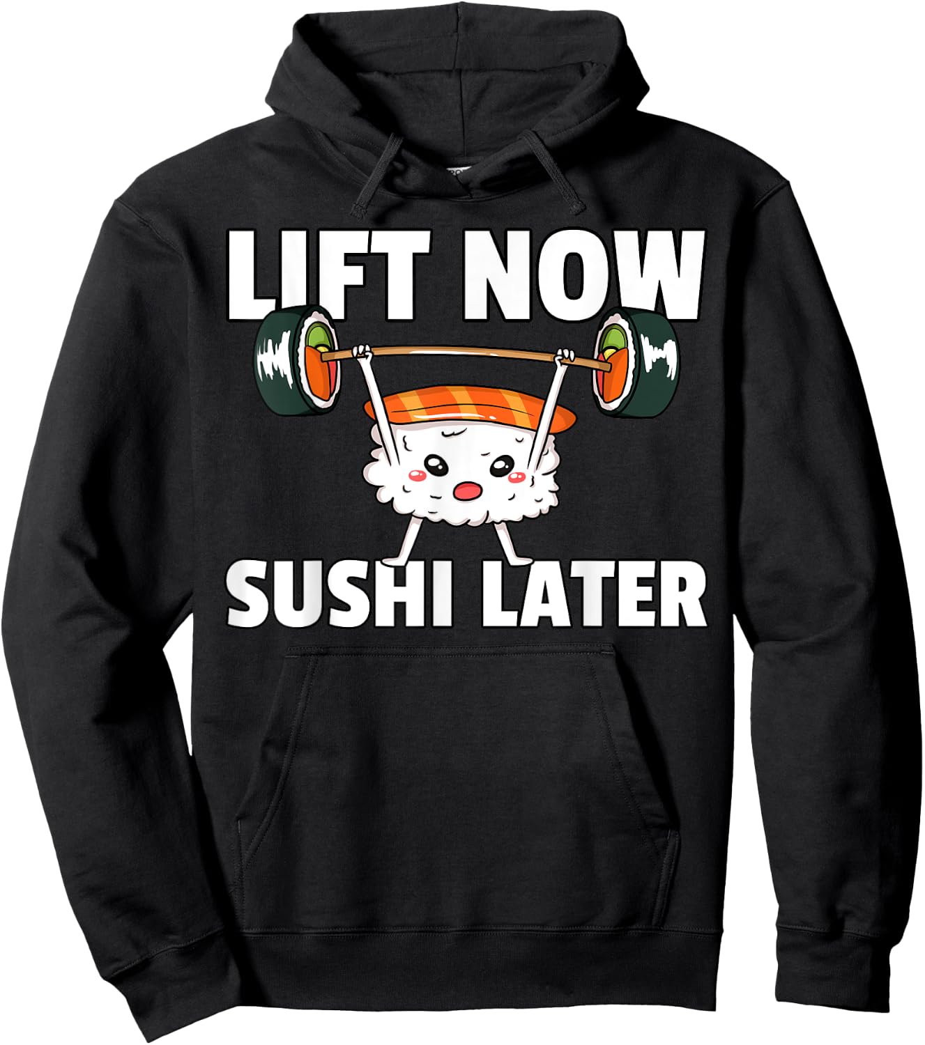 Sushi Weight Lifting Fitness Workout Training Gym Hoodie - Hoodie | Black