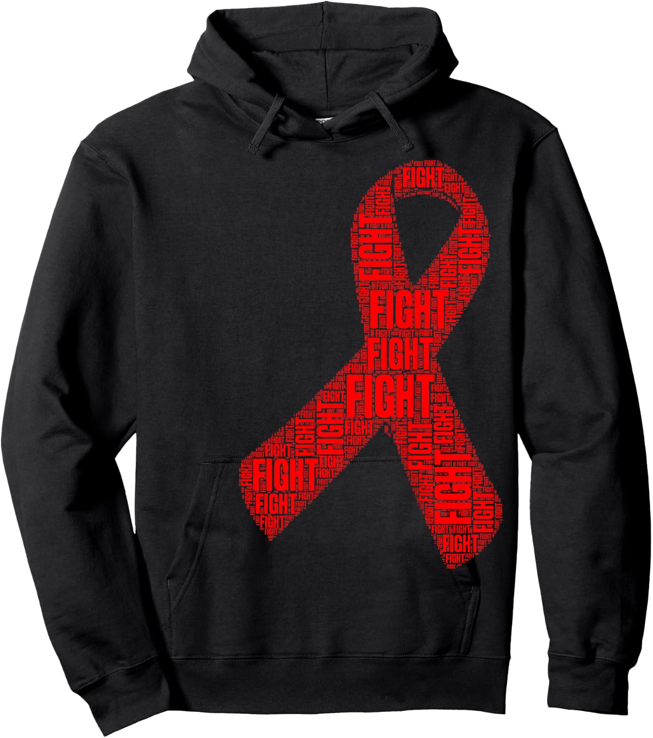 Red Ribbon Fight HIV AIDS Awareness Hoodie - Hoodie | Black