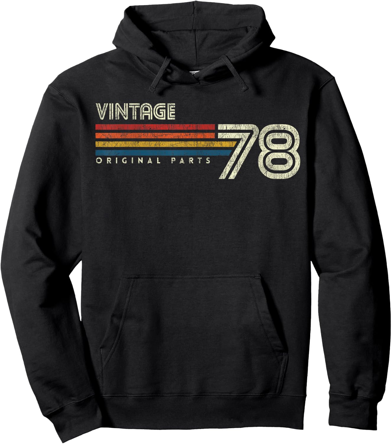 Vintage Retro Birthday 45th Birthday Black Small Classic Fit Short Sleeve Hoodie - Hoodie | Black