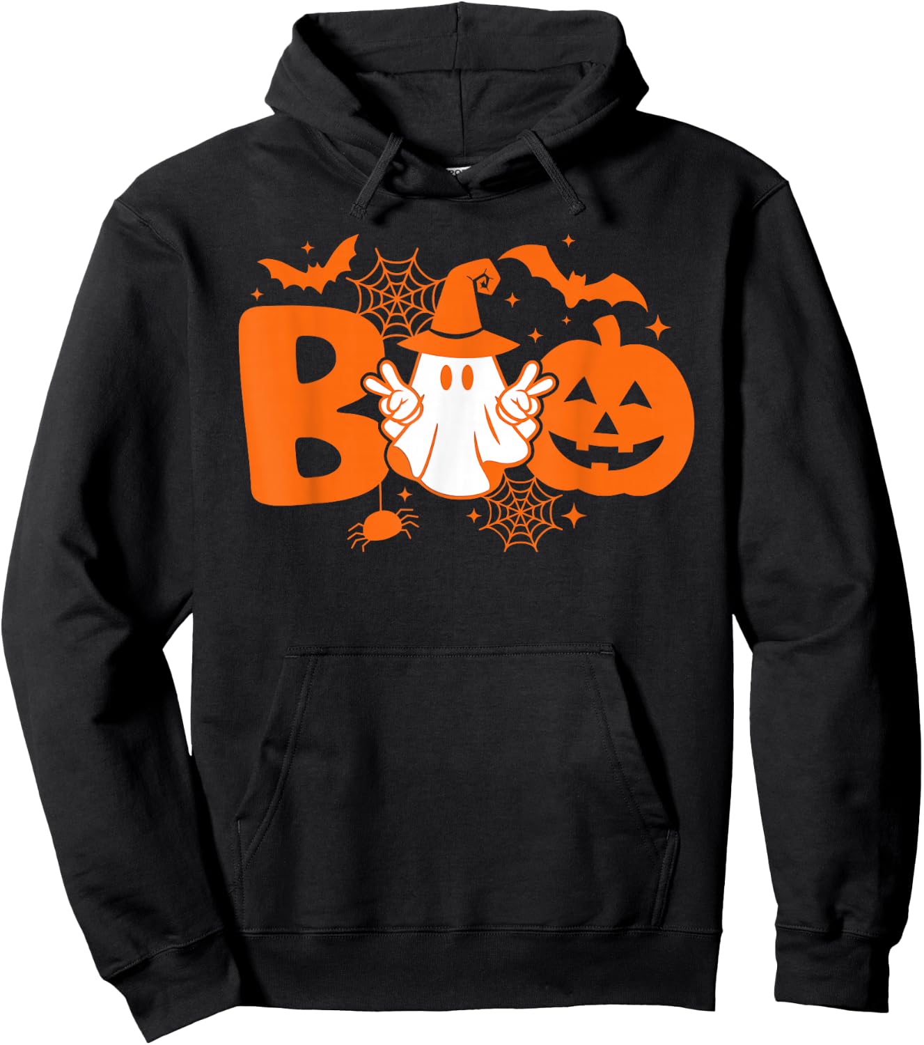 Funny Boo Cute Ghost Retro Halloween Costume Hoodie - Hoodie | Black