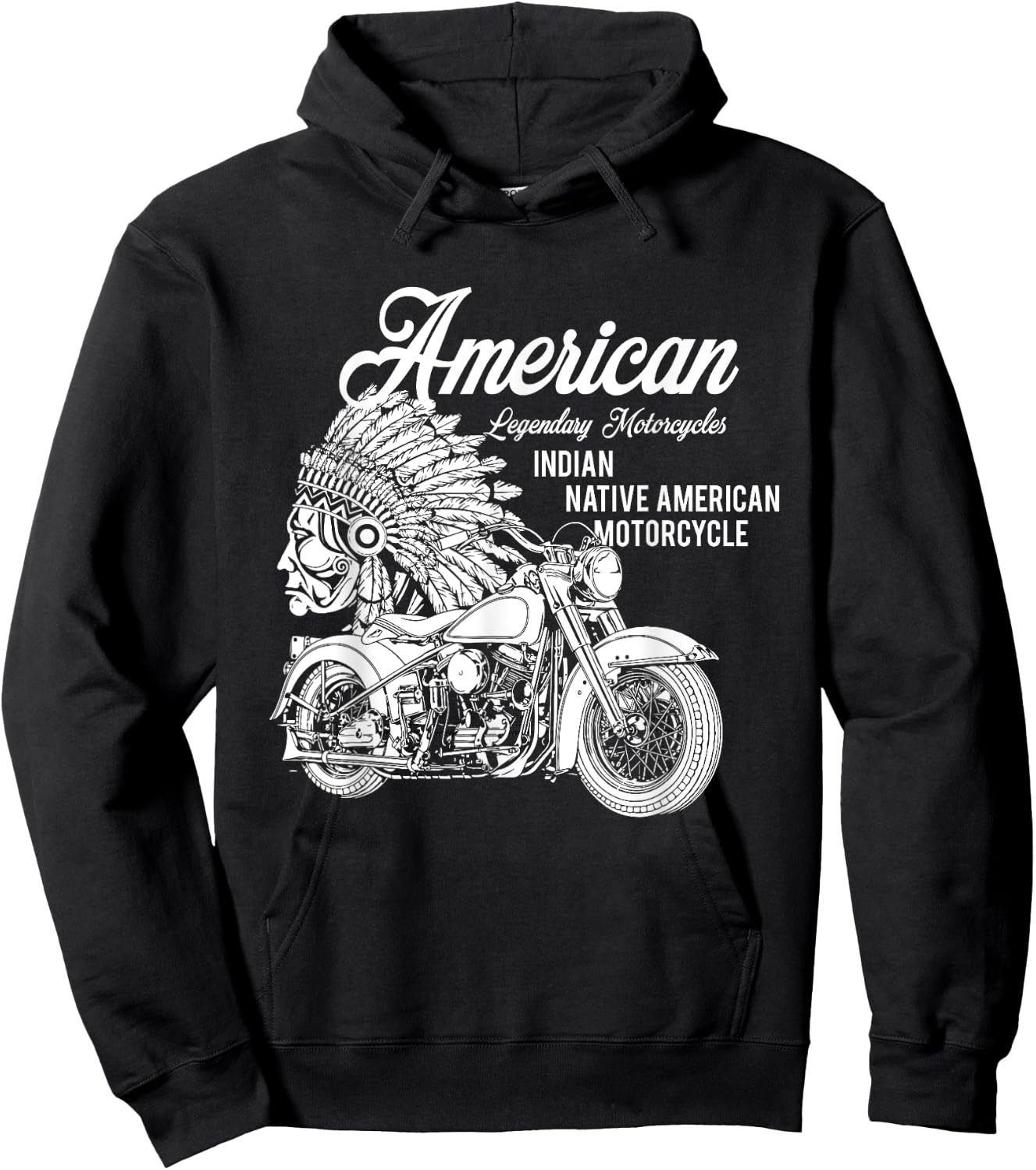 Motorcycle Indian native american bikers gift Hoodie - Hoodie | Black