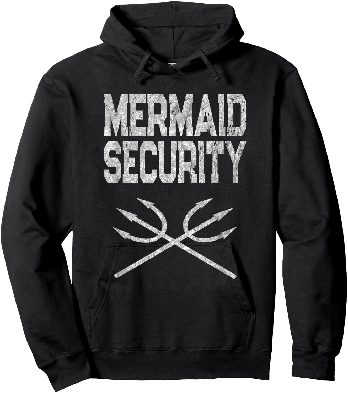 Mermaid Security Merman Tridents Fun Halloween Costume Party Hoodie - Hoodie | Black