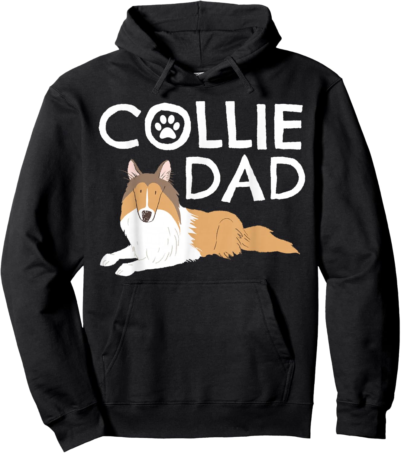 Collie Dad Cute Dog Puppy Pet Animal Lover Border Collie Hoodie - Hoodie | Black