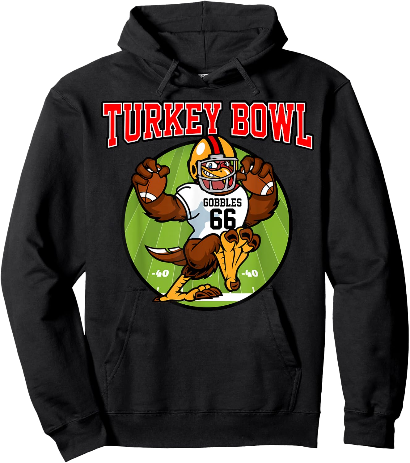 Turkey Bowl Thanksgiving | Funny Football Game Gift Hoodie - Hoodie | Black