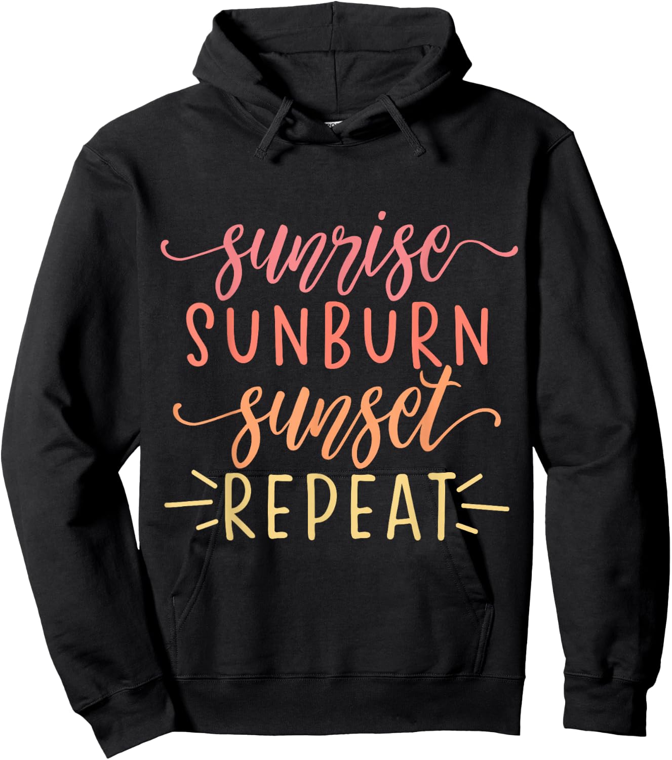 Sunrise Sunburn Sunset Repeat Hoodie - Hoodie | Black