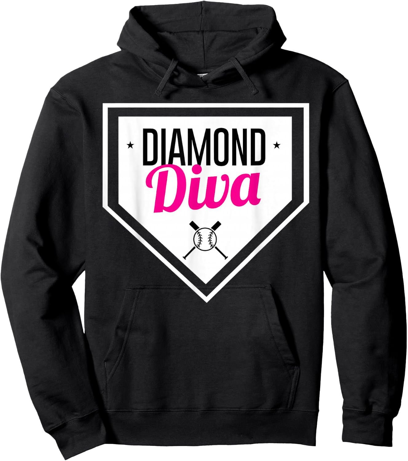 Diamond Diva Softball Sports Baseball Team MVP Hoodie - Hoodie | Black