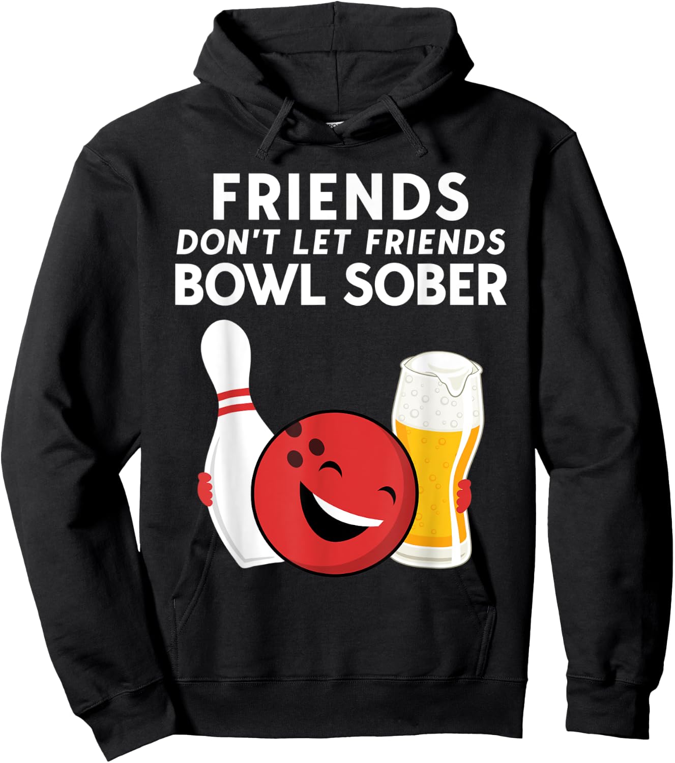 Funny Beer And Bowling For Guys Dad Or Men Hoodie - Hoodie | Black