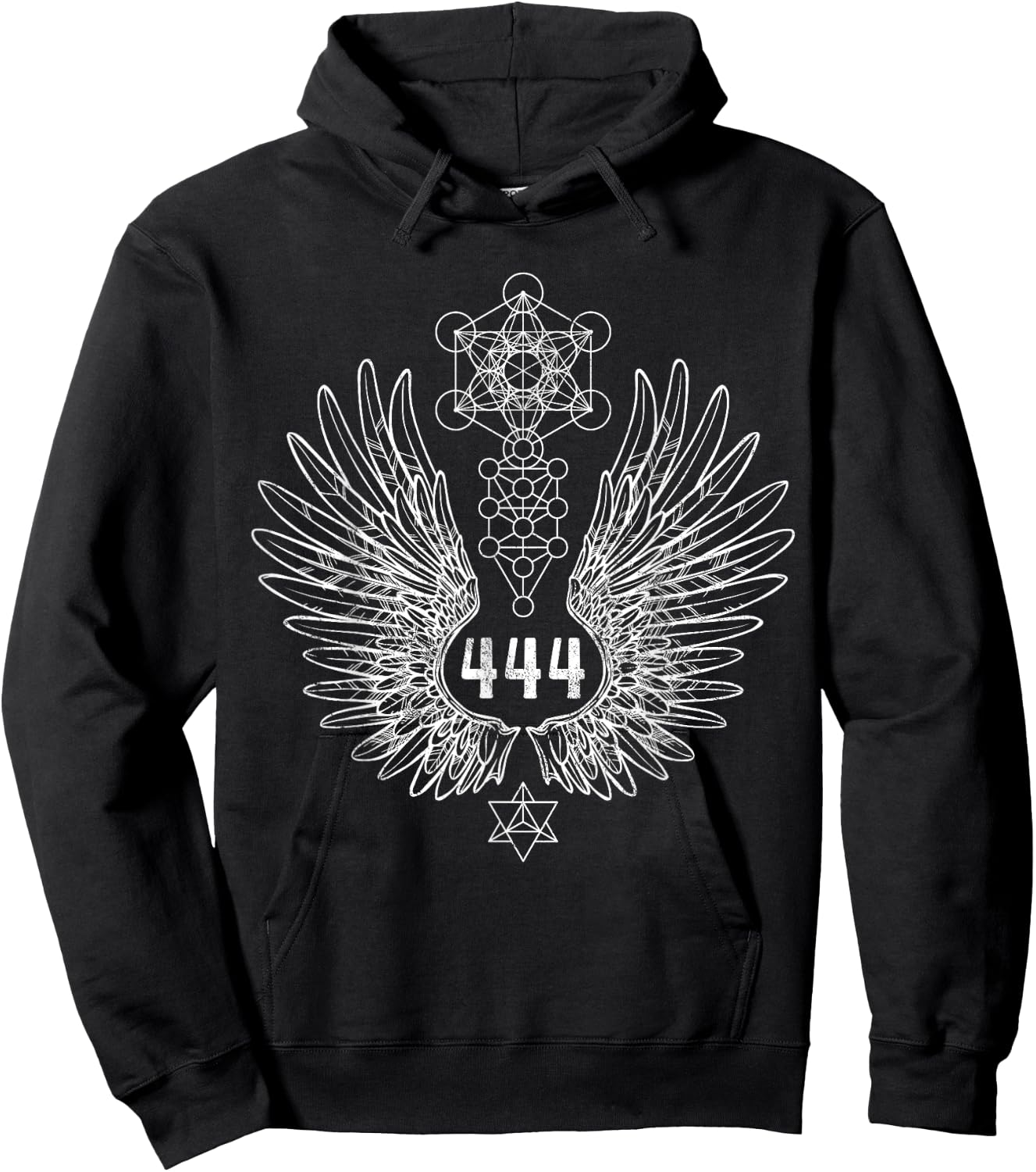Angel Number 444 Sacred Geometry Healing Hoodie - Hoodie | Black