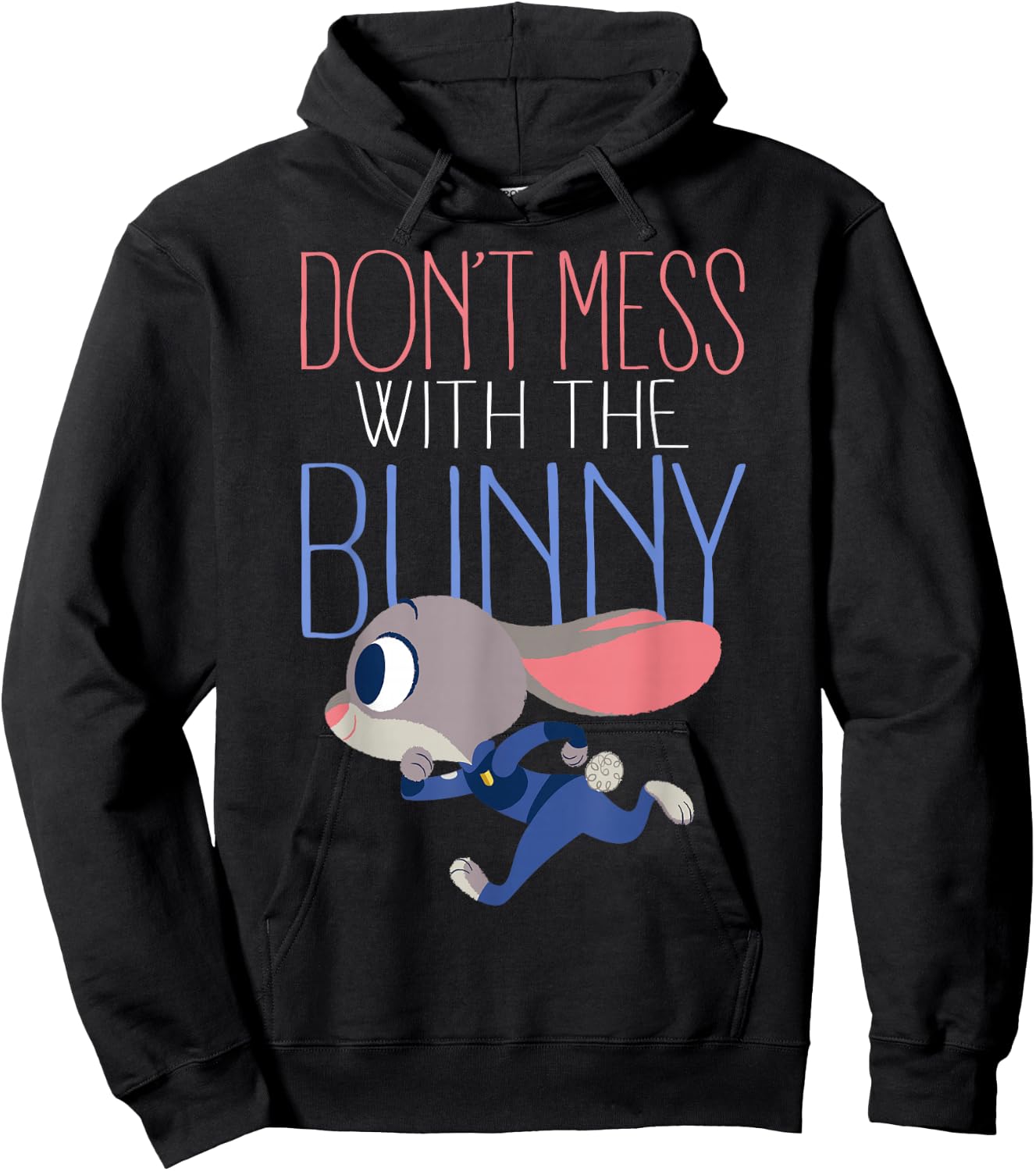 Disney Zootopia Judy Don't Mess With Her Graphic Hoodie - Hoodie | Black