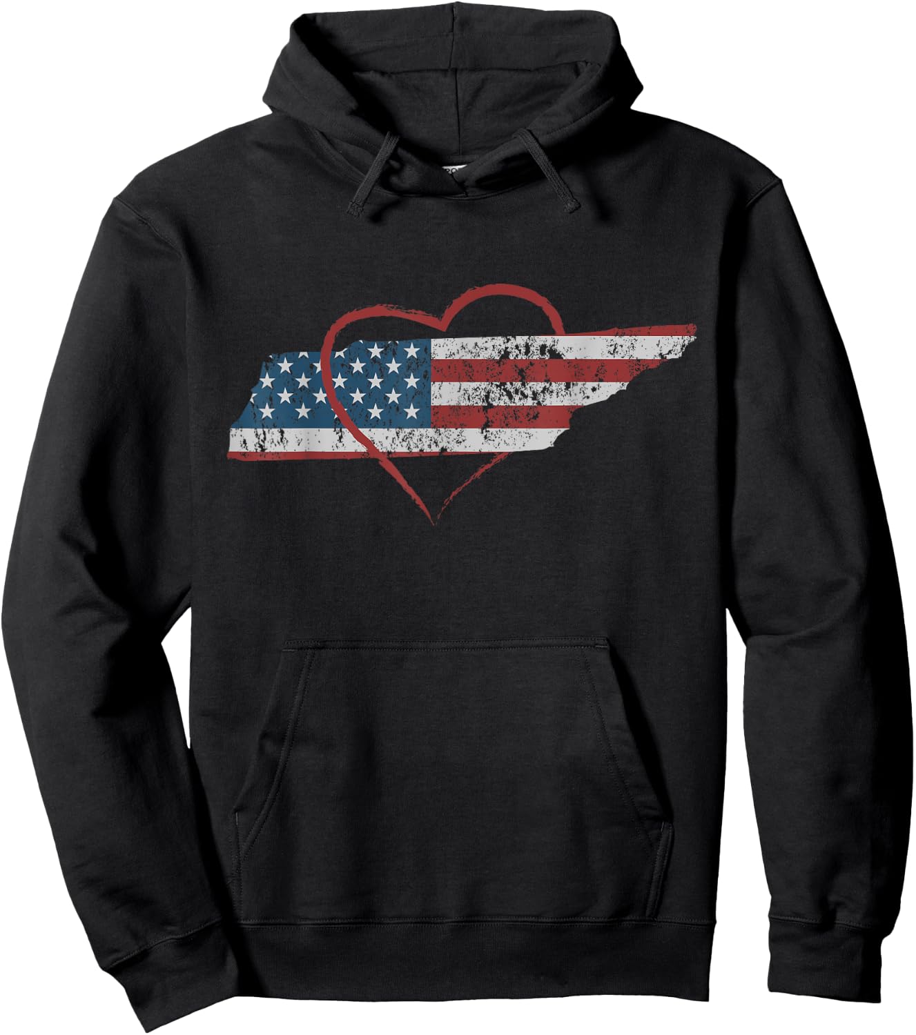 I Love Tennessee TN State Pride Heart Gift T Shirt Hoodie - Hoodie | Black