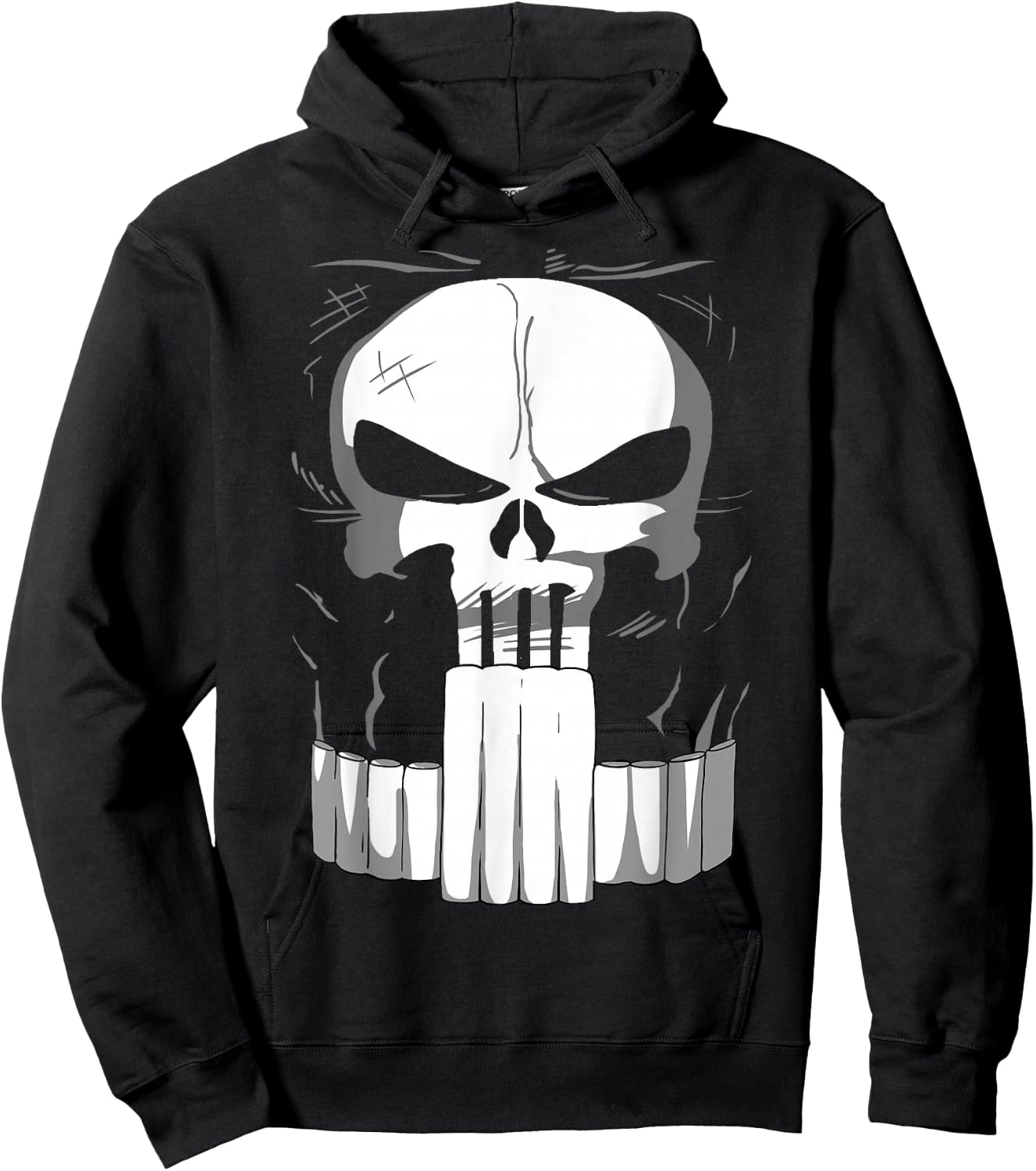 Marvel Punisher Classic Skull Halloween Costume Hoodie - Hoodie | Black