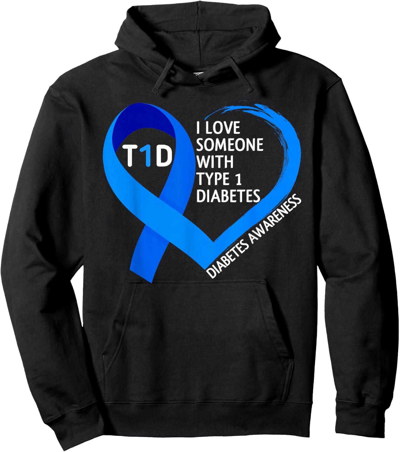 Diabetes Awareness Month I Love Someone With Type 1 Diabetes Hoodie - Hoodie | Black