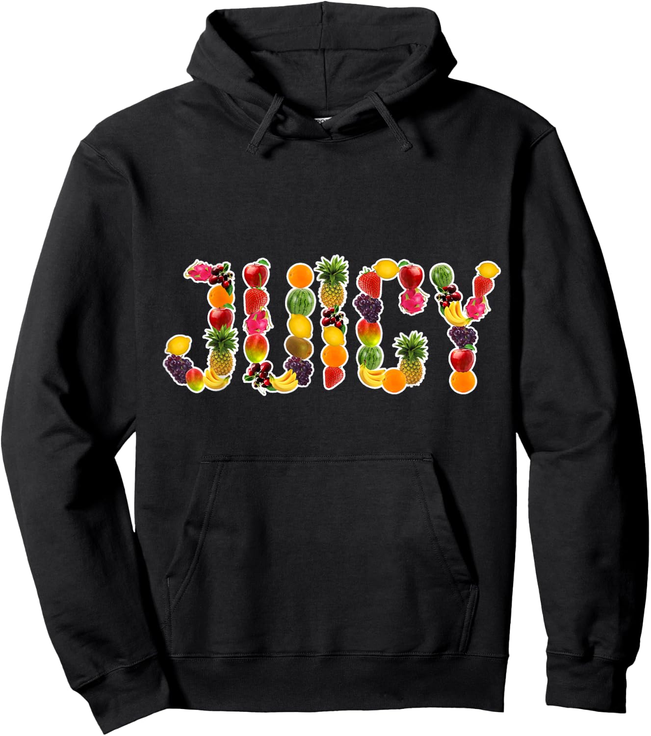 Fruit Aparrel & Outfits for Fruitarism Juicy Fruitarian Design Fruit Lover Black Small Hoodie - Hoodie | Black
