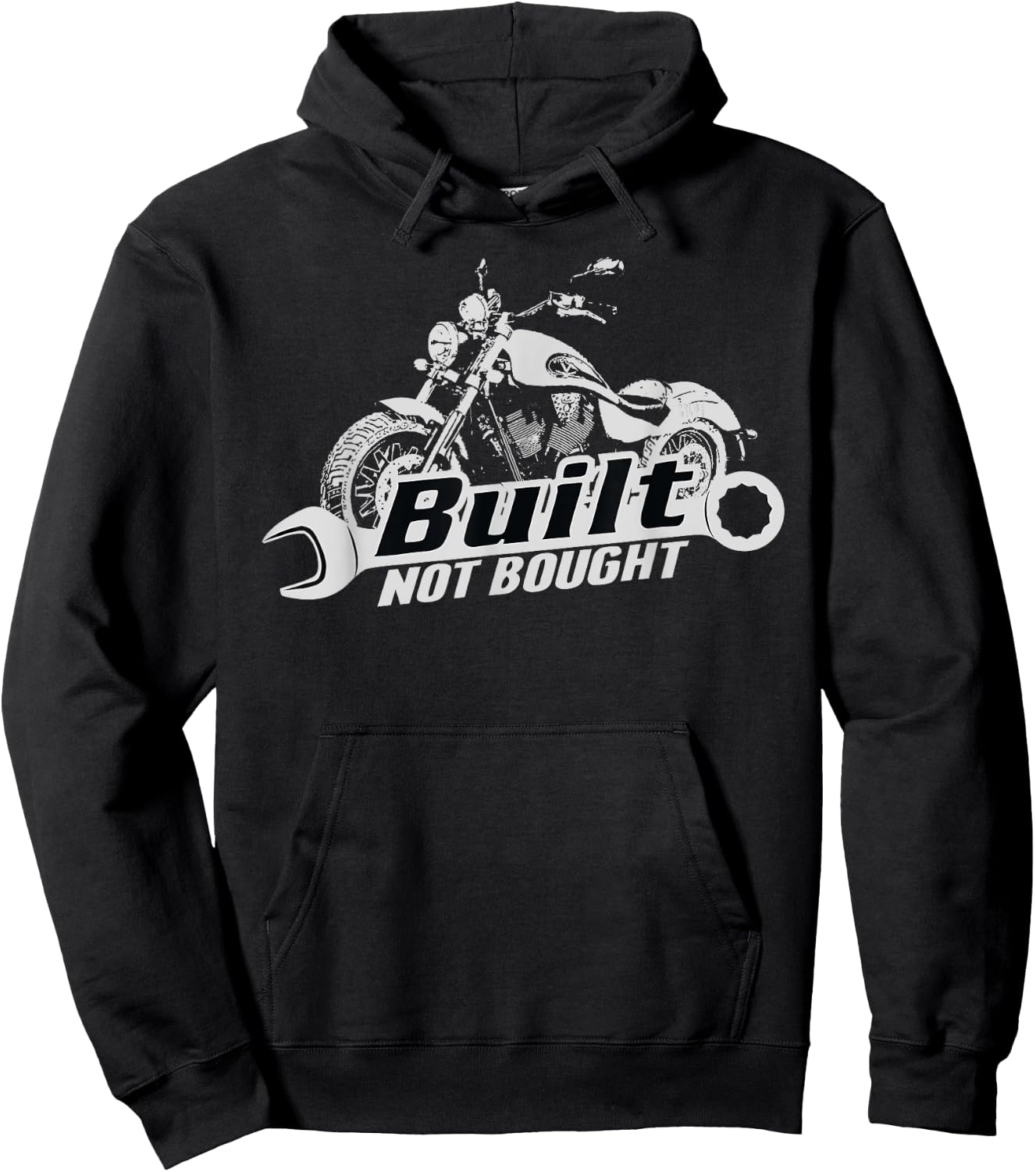 Built Not Bought Motorcycle Garage Hoodie - Hoodie | Black