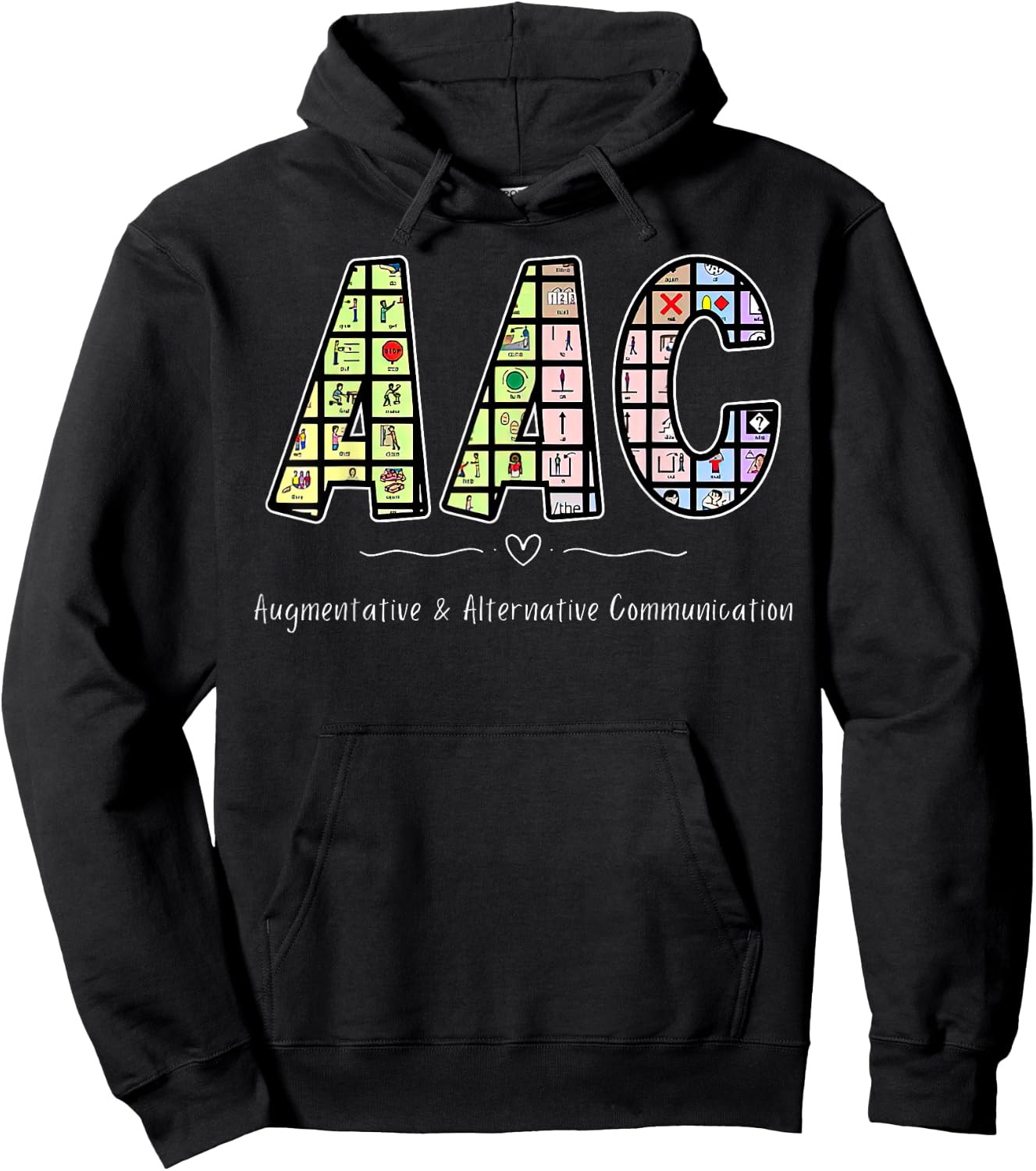 Retro AAC Augmentative & Alternative Communication SPED Team Hoodie - Hoodie | Black