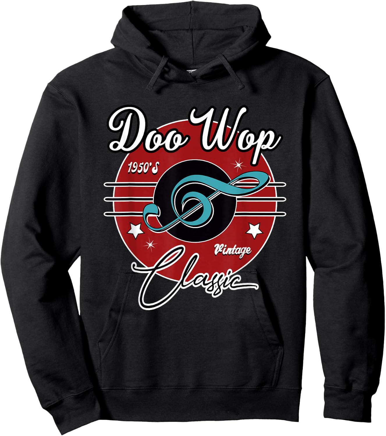 1950s Doo Wop Retro 50s Clothing Vintage Rockabilly Hoodie - Hoodie | Black